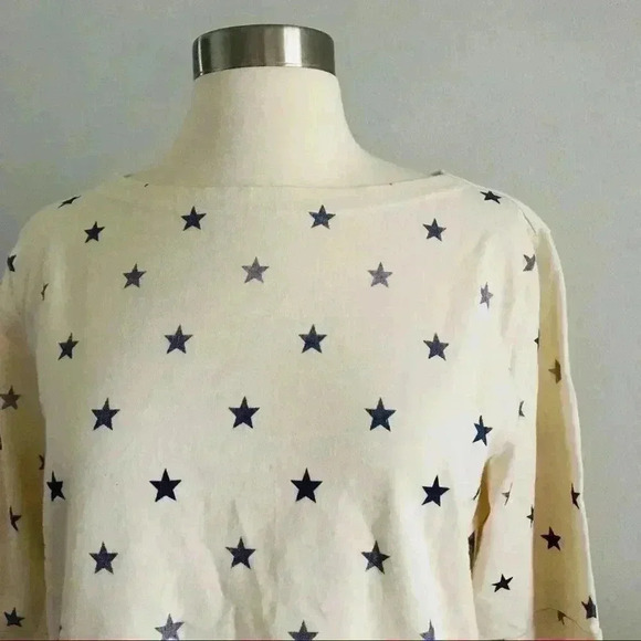 Mih Jeans Star Print Long Sleeve Top Shirt Cotton - Picture 5 of 11